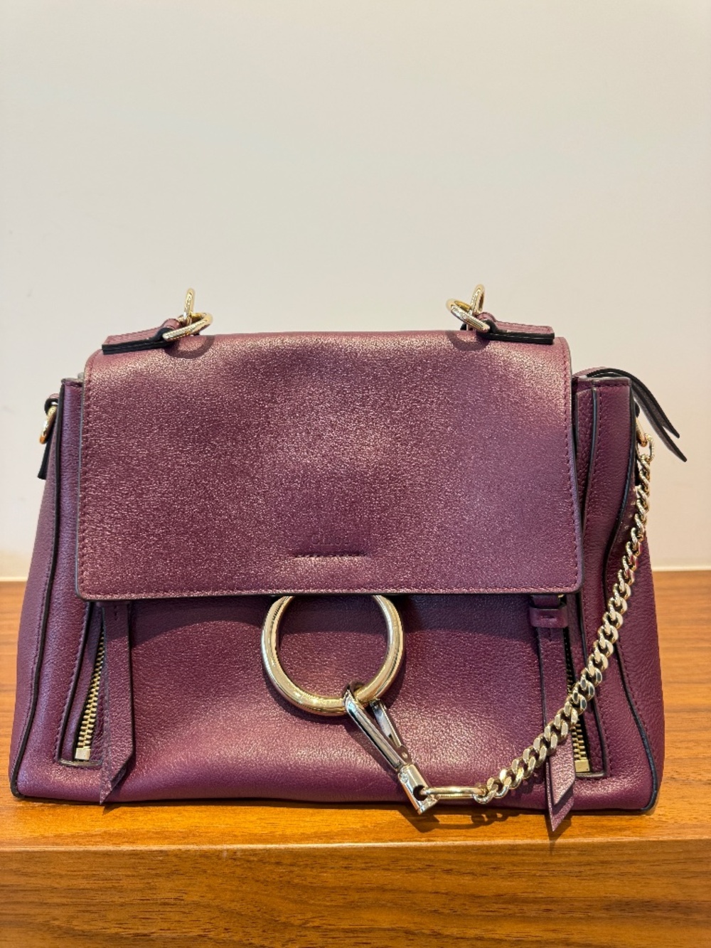 Chloe Faye Day Bag in Purple Leather size Small